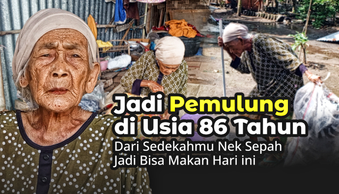 Nenek Mengais Rongsokan Demi Bertahan Hidup