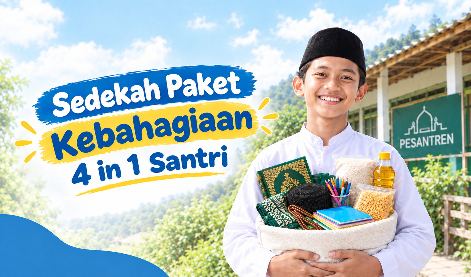 Sedekah Paket Kebahagiaan 4 in 1 Santri Pelosok